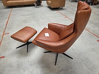 1 lederen relaxfauteuil met voetenbank en gasveer guernsey gealux - afbeelding 5 van  8