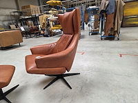 1 lederen relaxfauteuil met voetenbank en gasveer guernsey gealux - afbeelding 6 van  8