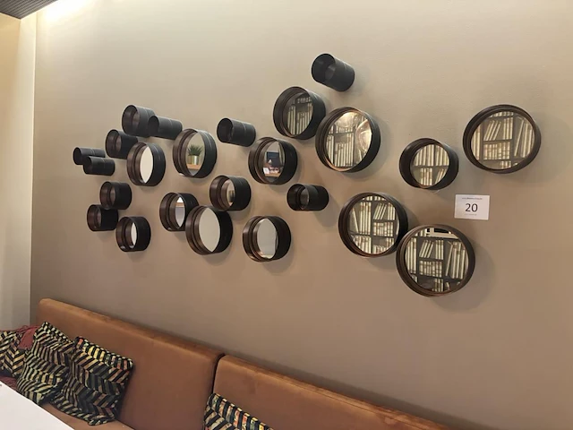 1 lot decoratieve ronde spiegeltjes "metal" - afbeelding 1 van  3