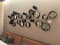 1 lot decoratieve ronde spiegeltjes "metal"