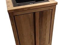 1 massief teakhouten keukenblok met spoelbak - afbeelding 1 van  1