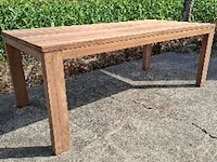 1 massief teakhouten tafel met masieve teakhouten u poten - afbeelding 1 van  1