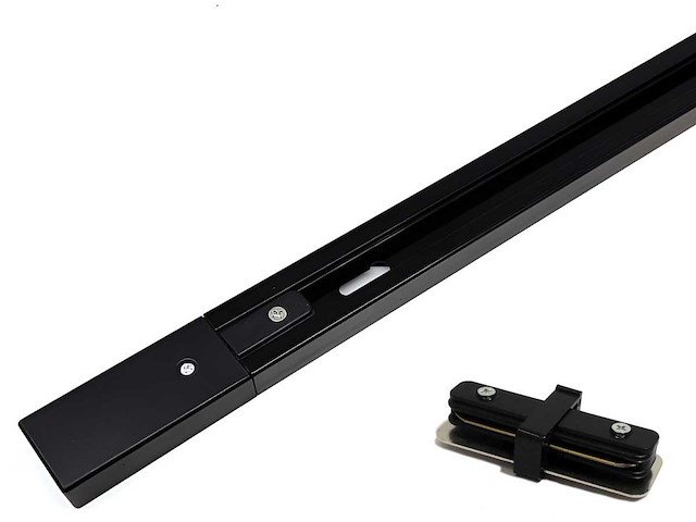 1 meter rail 1 fase 2 draden met doorverbinder(12x) - afbeelding 1 van  4