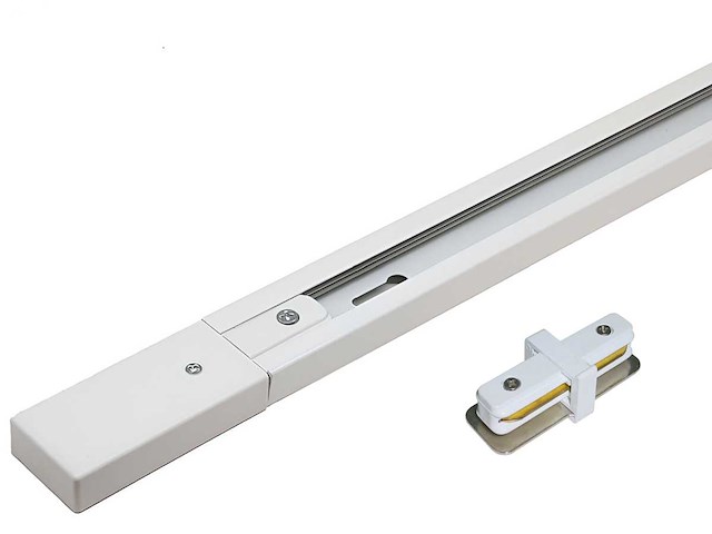 1 meter rail 1 fase 2 draden met doorverbinder(4x) - afbeelding 1 van  4