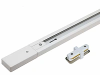 1 meter rail voor 1 fase 2 draden railsystem met doorverbinder wit(10x)