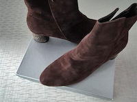 1 paar christian daniel enkellaars bruin daim, maat 40 - afbeelding 1 van  2