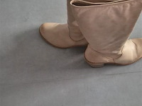 1 paar illune dames laars beige leder, maat 40 - afbeelding 1 van  2