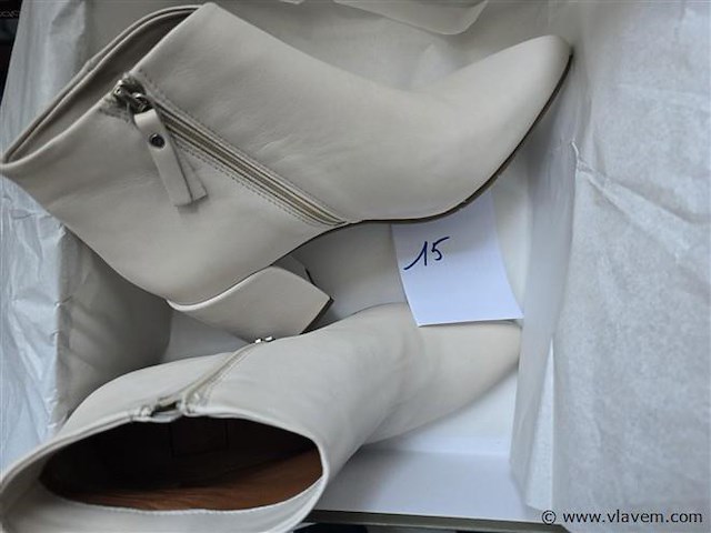 1 paar maya dames bottin offwhile leder, maat 40 - afbeelding 2 van  2