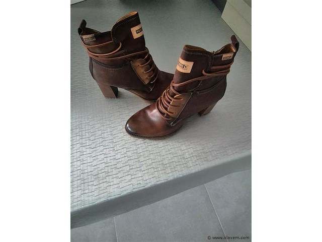 1 paar picolinos enkellaars bruin leder, maat 40 - afbeelding 1 van  2