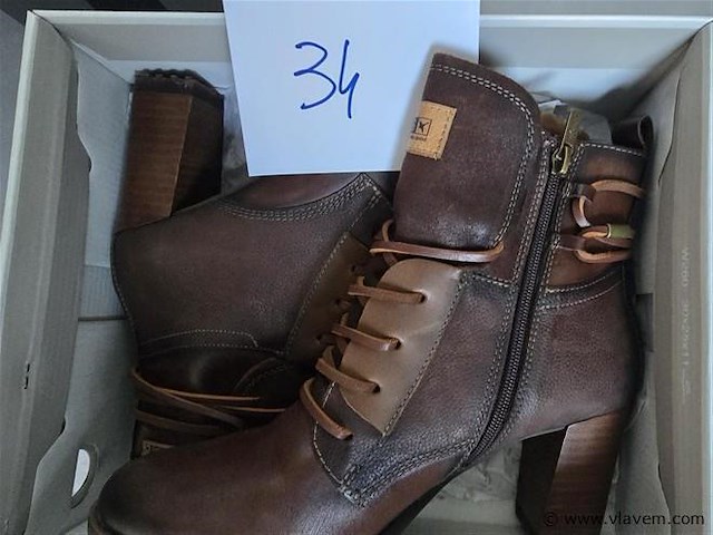 1 paar picolinos enkellaars bruin leder, maat 40 - afbeelding 2 van  2