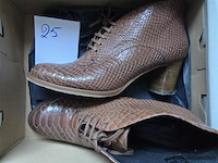 1 paar zinda enkellaars camel crocco, maat 40 - afbeelding 2 van  2
