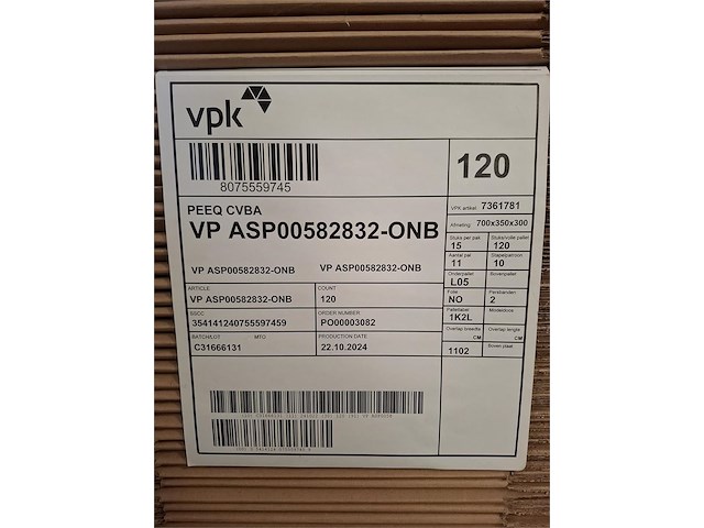 1 pallet kartonnen plooidozen 70x35x30 - afbeelding 2 van  2