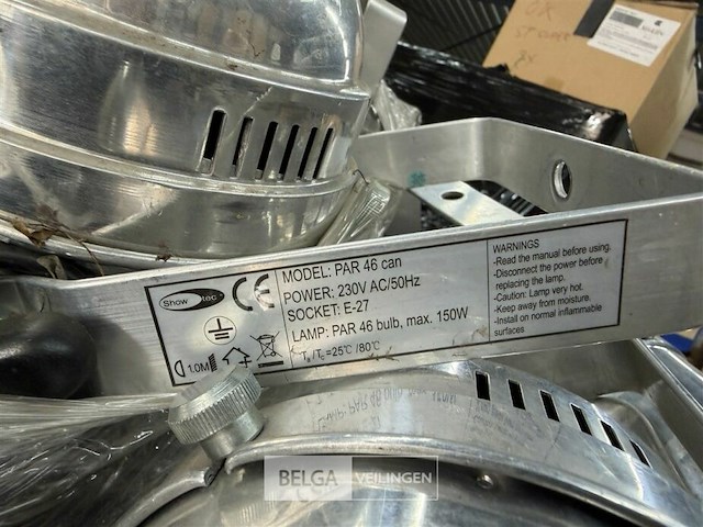 1 pallet zilverkleurige par p46 - e27 fitting spots zonder lampen max 150watt - afbeelding 5 van  5