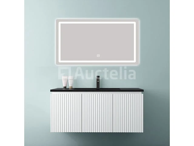 1-persoons badkamermeubel 100 cm wit - incl. kraan - afbeelding 1 van  2