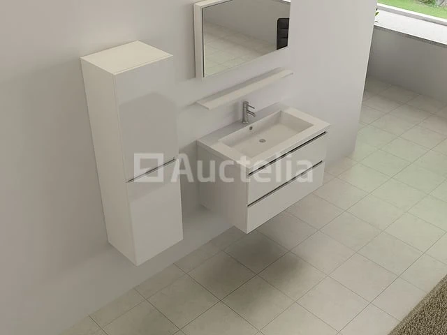 1-persoons badkamermeubel 60 cm hoogglans wit - incl. kraan - afbeelding 3 van  3