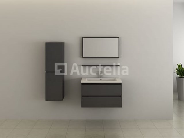1-persoons badkamermeubel 80 cm - donkergrijs - incl. kranen - afbeelding 2 van  5