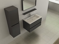 1-persoons badkamermeubel 80 cm - donkergrijs - incl. kranen - afbeelding 3 van  5