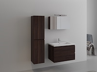 1-persoons badkamermeubel 80 cm donker hout decor - incl. kraan - afbeelding 4 van  4