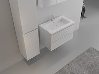 1-persoons badkamermeubel 80 cm hoogglans wit - incl. kraan - afbeelding 2 van  4
