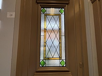 1 pvc voordeur met houtstructuur en glazen paneel frager - afbeelding 2 van  7