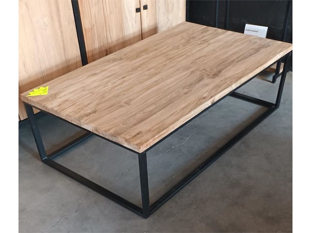 1 rechthoekig salontafel met ijzeren onderstel - afbeelding 1 van  1