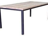 1 rechthoekige eetkamertafel met ijzer poten - afbeelding 1 van  1
