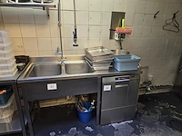 1 rvs dubbele wastafel