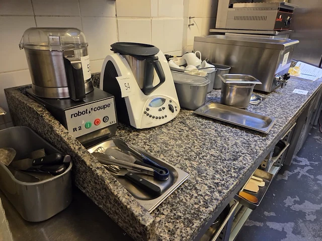 1 rvs werktafel met marmeren blad - afbeelding 2 van  4