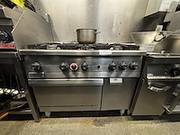 1 rvs zanussi 6-pits gasfornuis met oven