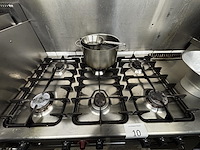 1 rvs zanussi 6-pits gasfornuis met oven - afbeelding 3 van  5