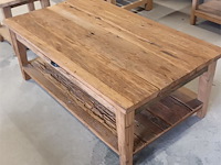 1 salontafel rechthoekig in massief recyclad teakhout