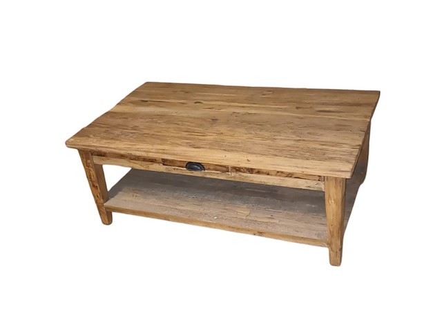 1 salontafel rechthoekig in massief recyclad teakhout - afbeelding 3 van  3