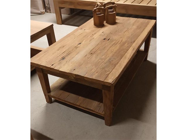 1 salontafel rechthoekig in massief recyclad teakhout - afbeelding 2 van  3