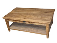 1 salontafel rechthoekig in massief recyclad teakhout - afbeelding 2 van  3