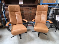 1 set elektrische lederen relax armstoelen timon - afbeelding 1 van  7