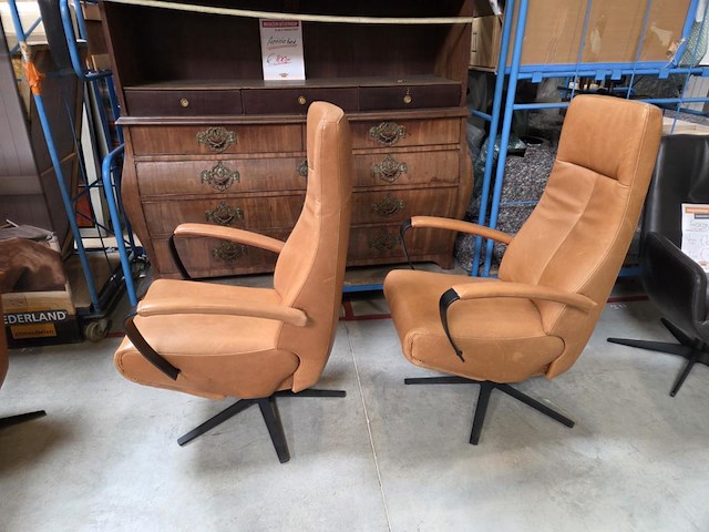 1 set elektrische lederen relax armstoelen timon - afbeelding 4 van  7
