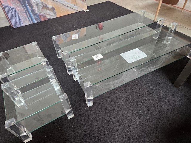 1 set glazen salontafel met bijzettafel the haque - afbeelding 1 van  6