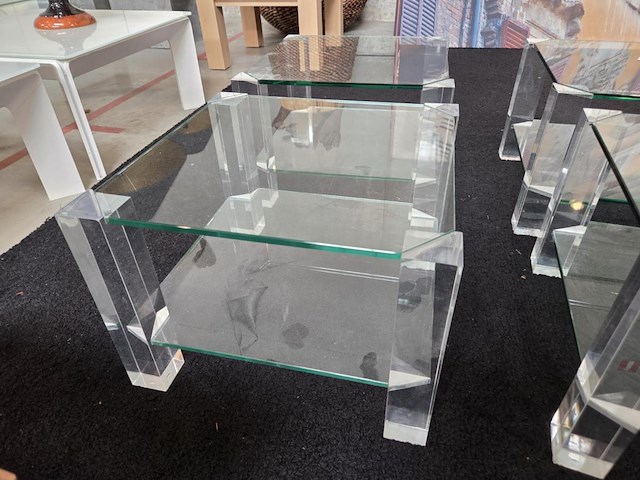 1 set glazen salontafel met bijzettafel the haque - afbeelding 2 van  6