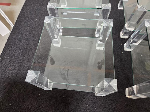 1 set glazen salontafel met bijzettafel the haque - afbeelding 3 van  6