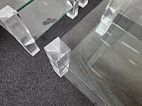 1 set glazen salontafel met bijzettafel the haque - afbeelding 6 van  6