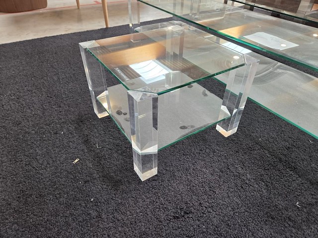 1 set glazen salontafel met bijzettafel the haque - afbeelding 3 van  6