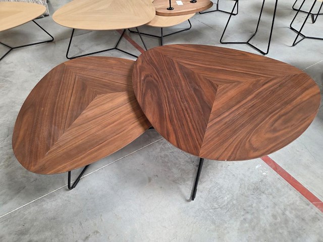 1 set notenhouten salontafel twinny - afbeelding 1 van  7