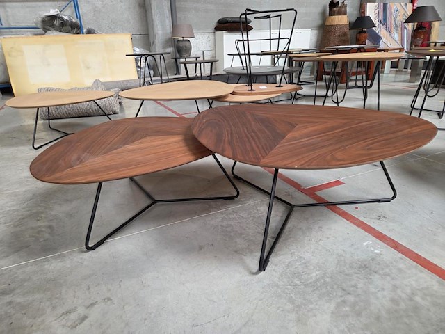 1 set notenhouten salontafel twinny - afbeelding 2 van  7