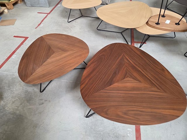1 set notenhouten salontafel twinny - afbeelding 3 van  7