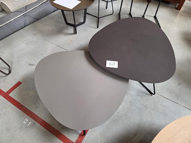 1 set salontafels met kunststof blad twinny - afbeelding 1 van  9