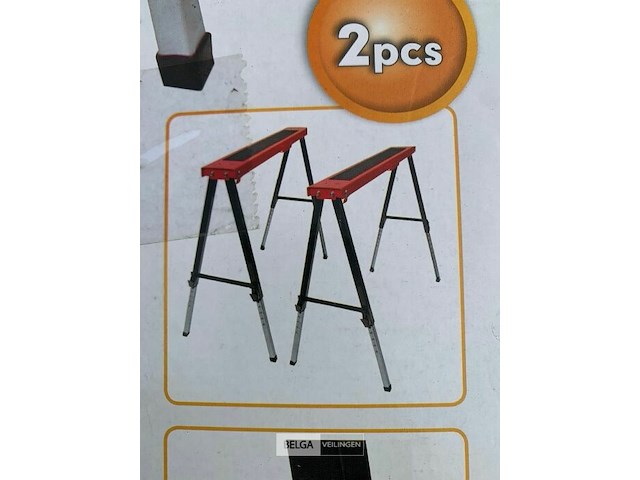 1 stel draagbare stalen schragen - afbeelding 1 van  4