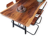 1 suar tafel met zwart ijzeren poten - afbeelding 1 van  2