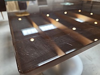 1 vintage glazen eetkamertafel - afbeelding 2 van  7