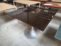 1 vintage glazen eetkamertafel - afbeelding 5 van  7