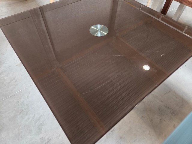 1 vintage glazen eetkamertafel - afbeelding 6 van  7